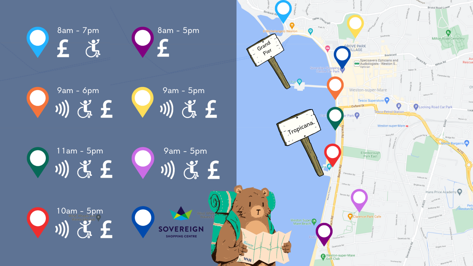 Map of toilets in Weston